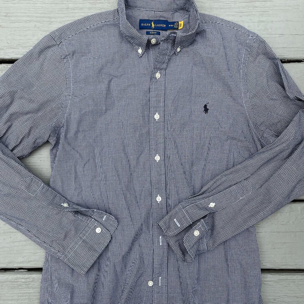 Polo Ralph Lauren Men's Slim Fit Black & White Check Button Down